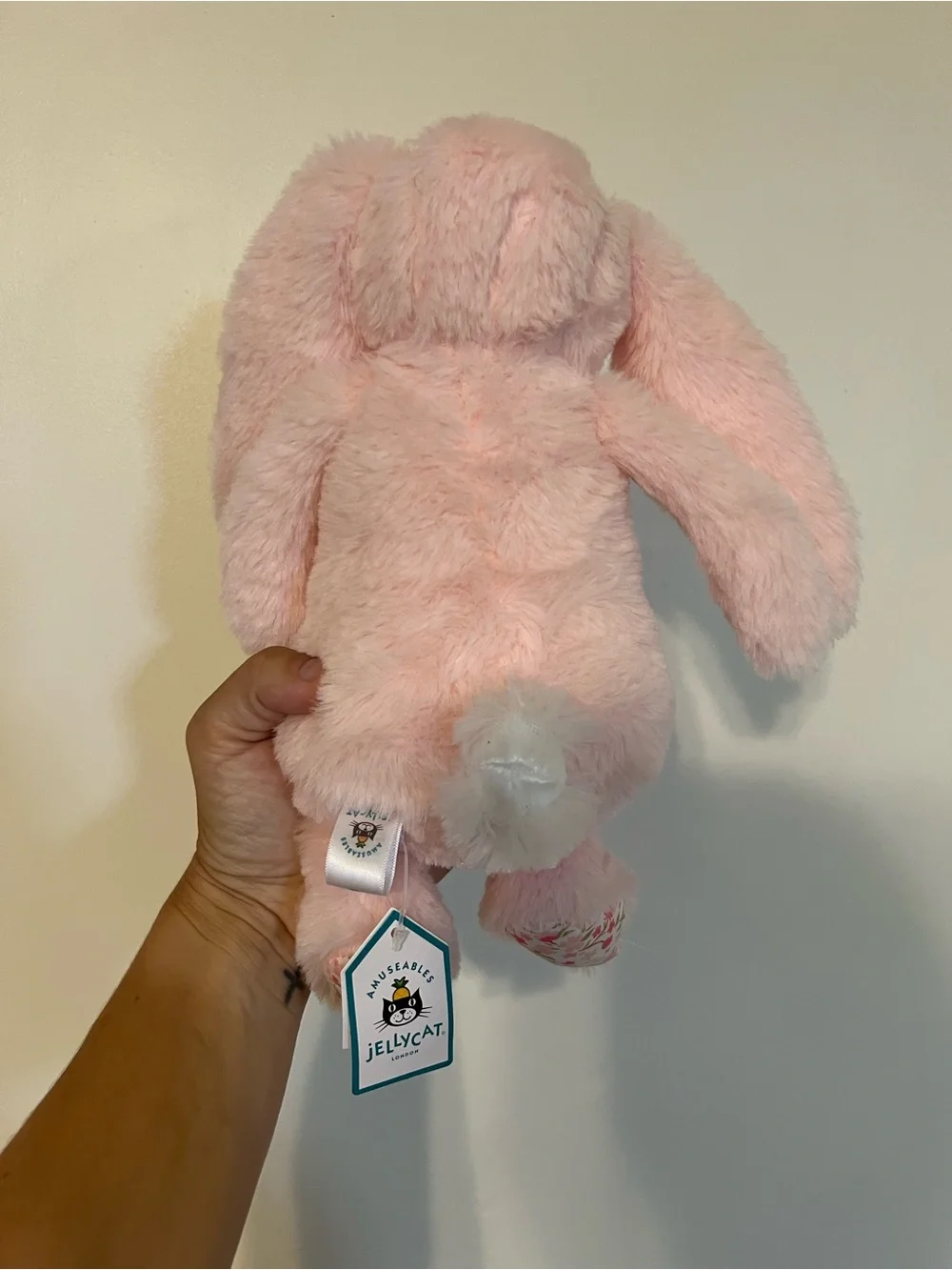 Jellycat Pink Floral-Eared Bunny Plush Cherry blossom.